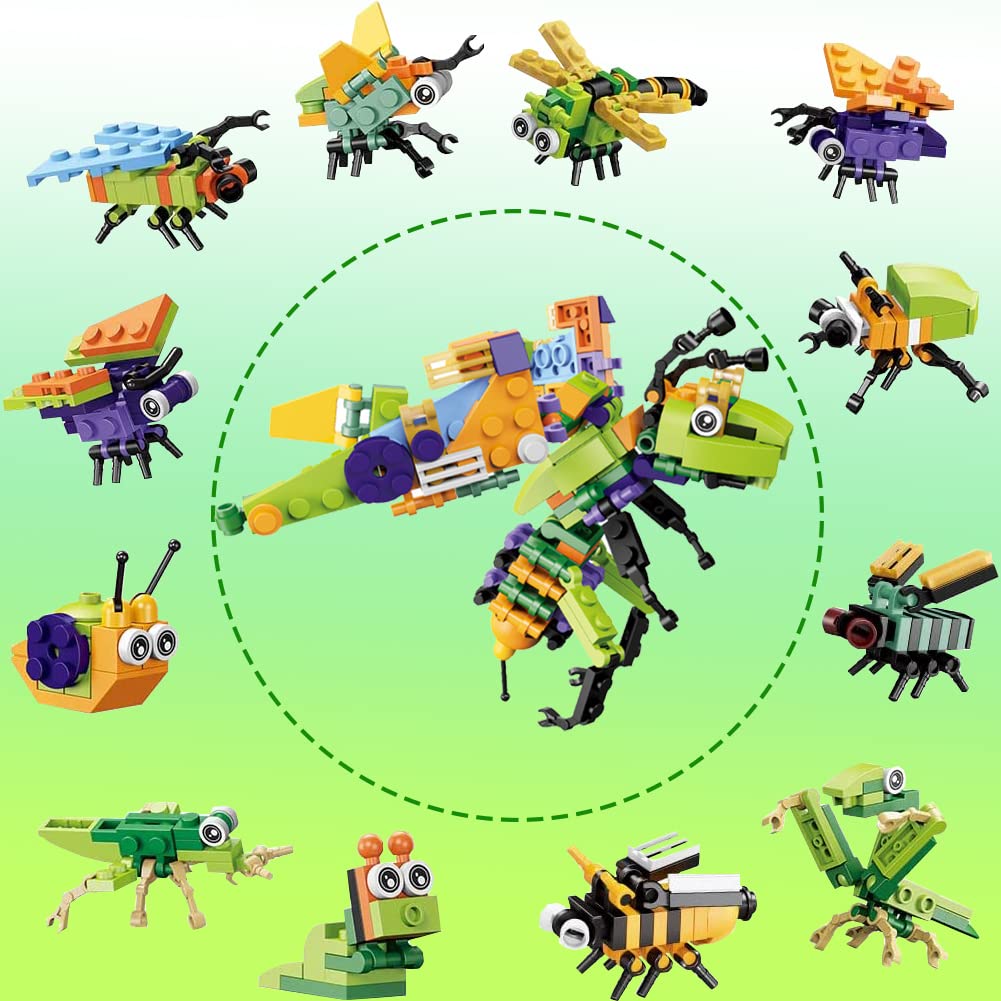 12 PCS Pre-Filled Easter Eggs with Mini Building Blocks - 12-in-1 Insect Toy Set for Kids, Party Favors, Easter Basket Stuffers, Classroom Prizes & Gift Ideas | Perfect for Easter Egg Hunts, Birthday Parties & STEM Learning Activities