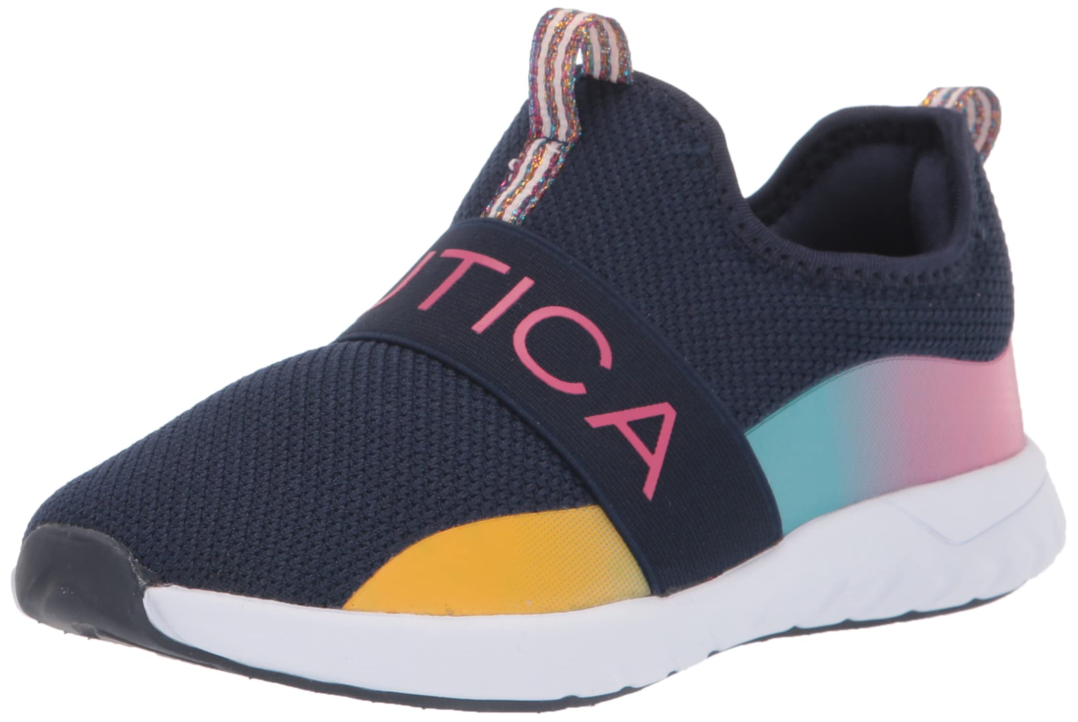 Nautica Kids Girls Youth Athletic Fashion Sneaker Running Shoes - Slip On Comfortable Sneakers for Little Kid Big Kid - Perfect for School, Sports & Daily Wear