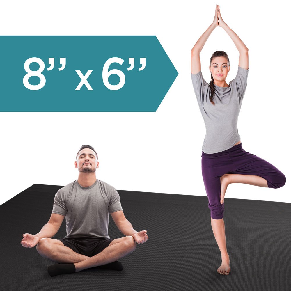 Premium 8x6 Feet All-Purpose Exercise Mat for Yoga, Home Gym & Cardio Workouts - Non-Slip Large Fitness Flooring for Home, Studio & Outdoor Use