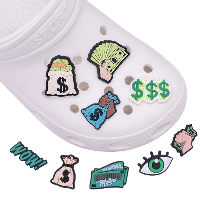 Trendy 1-Piece Money Shoe Charms for Crocs - Fun Jibbitz Accessories for Women & Men - Perfect for Clogs, Sandals & Party Favors - Great for Casual Wear, Beach Outings & Gift Giving
