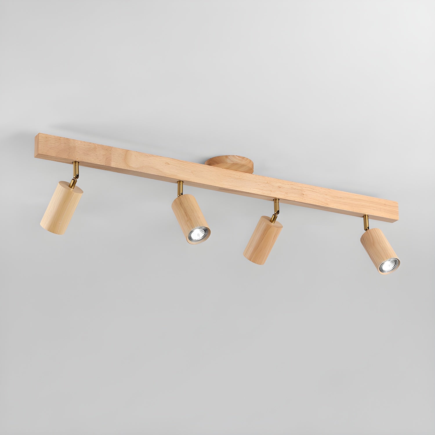 Natural Wood Beam Spotlight Light - Rustic Ceiling Lighting Fixture for Living Room, Bedroom, and Dining Room Decor