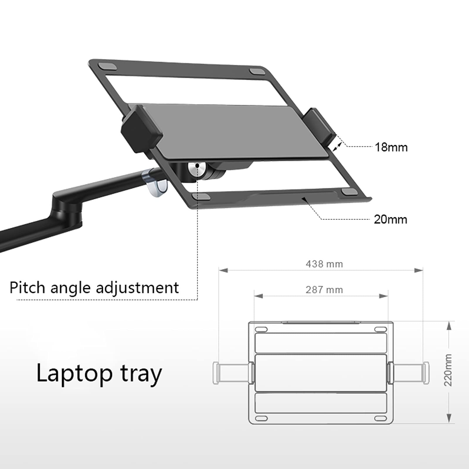 Adjustable Dual Monitor Arm Stand for 17