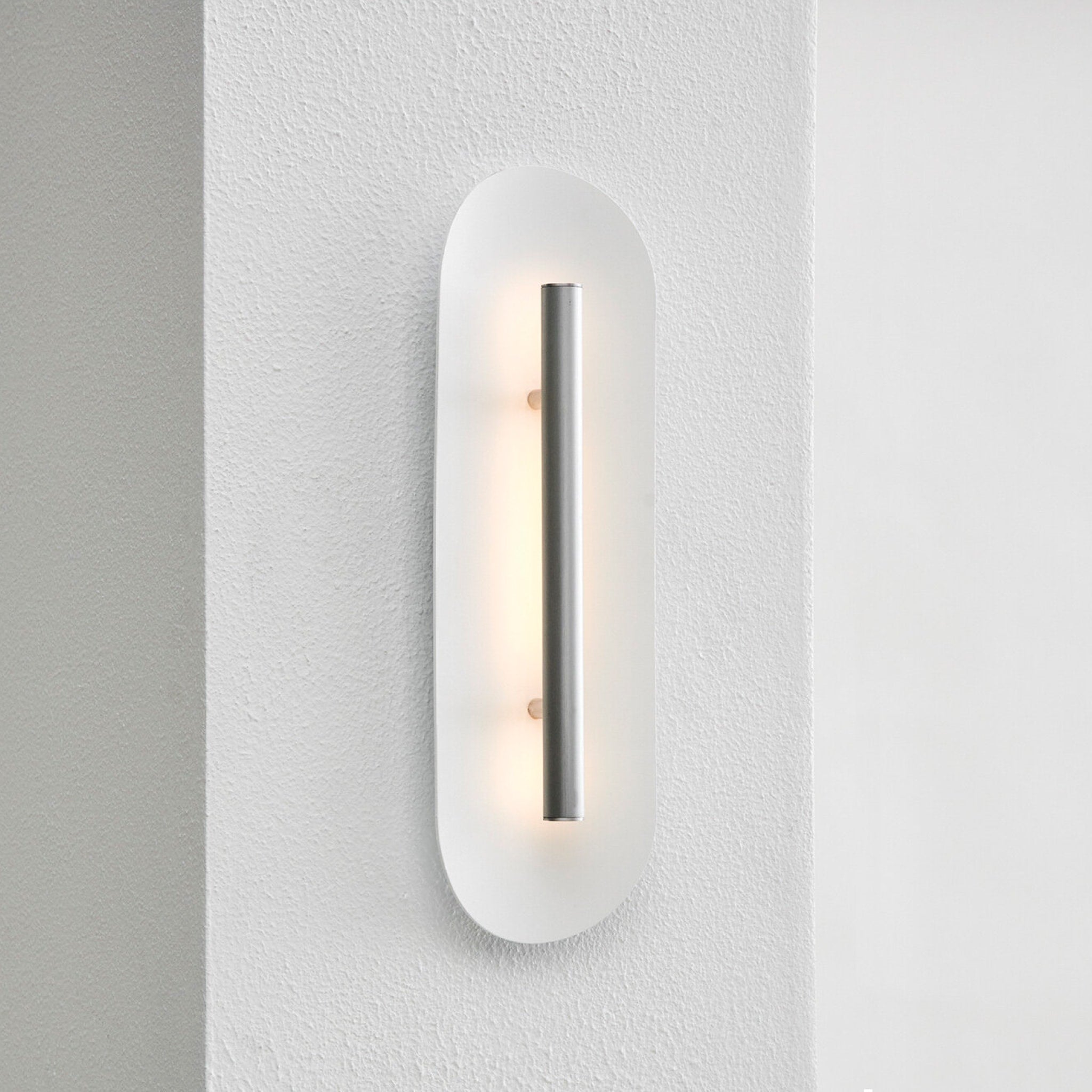 BEN TOVIM DESIGN Anodised Silver Reflector Wall Light/Sconce - 2 Size Options | Modern Home Lighting for Living Room, Bedroom & Hallway