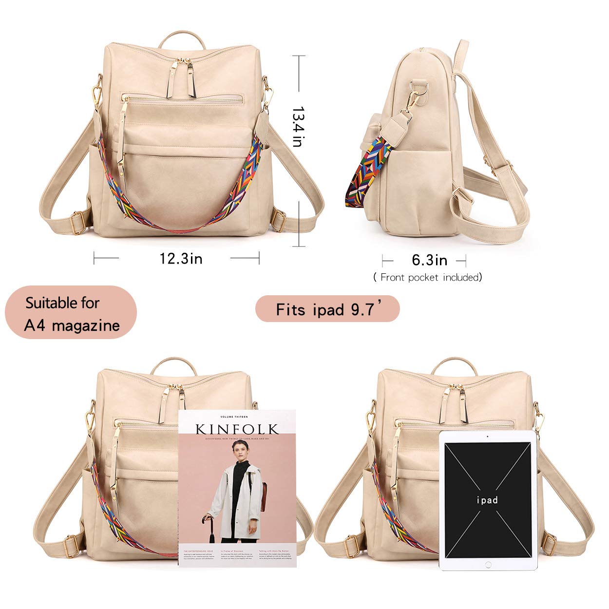 Stylish Women's Convertible Backpack Purse - Multipurpose Fashion Handbag for Shoulder Bag, Satchel & Travel | Perfect for Work, School, Commuting & Weekend Getaways