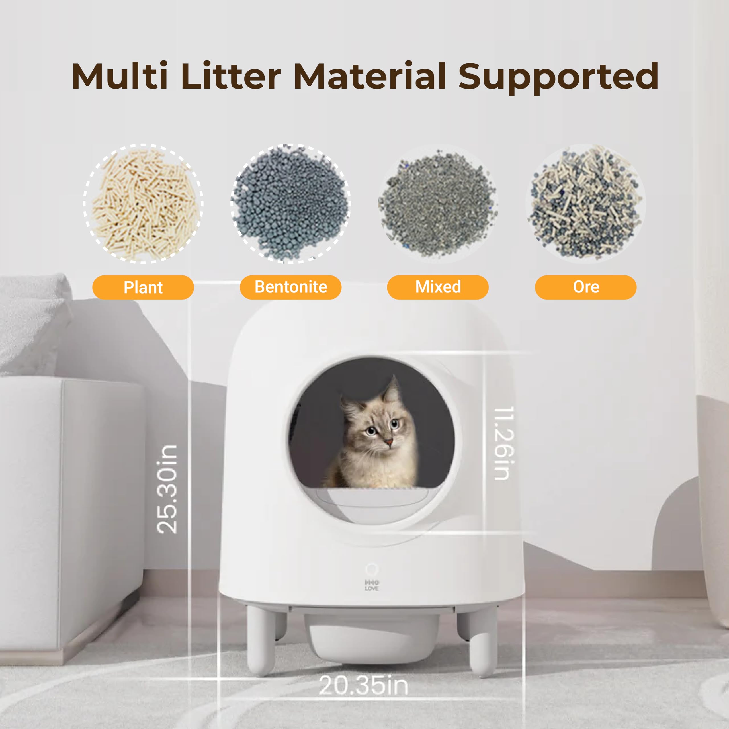 Automatic Self-Cleaning Cat Litter Box - Extra Large 56+6L Capacity with Health Tracking & Odor Control | 100% Safe Smart Litter Robot for Cats | Includes Liners & Latest Technology | Perfect for Busy Pet Owners & Multi-Cat Homes