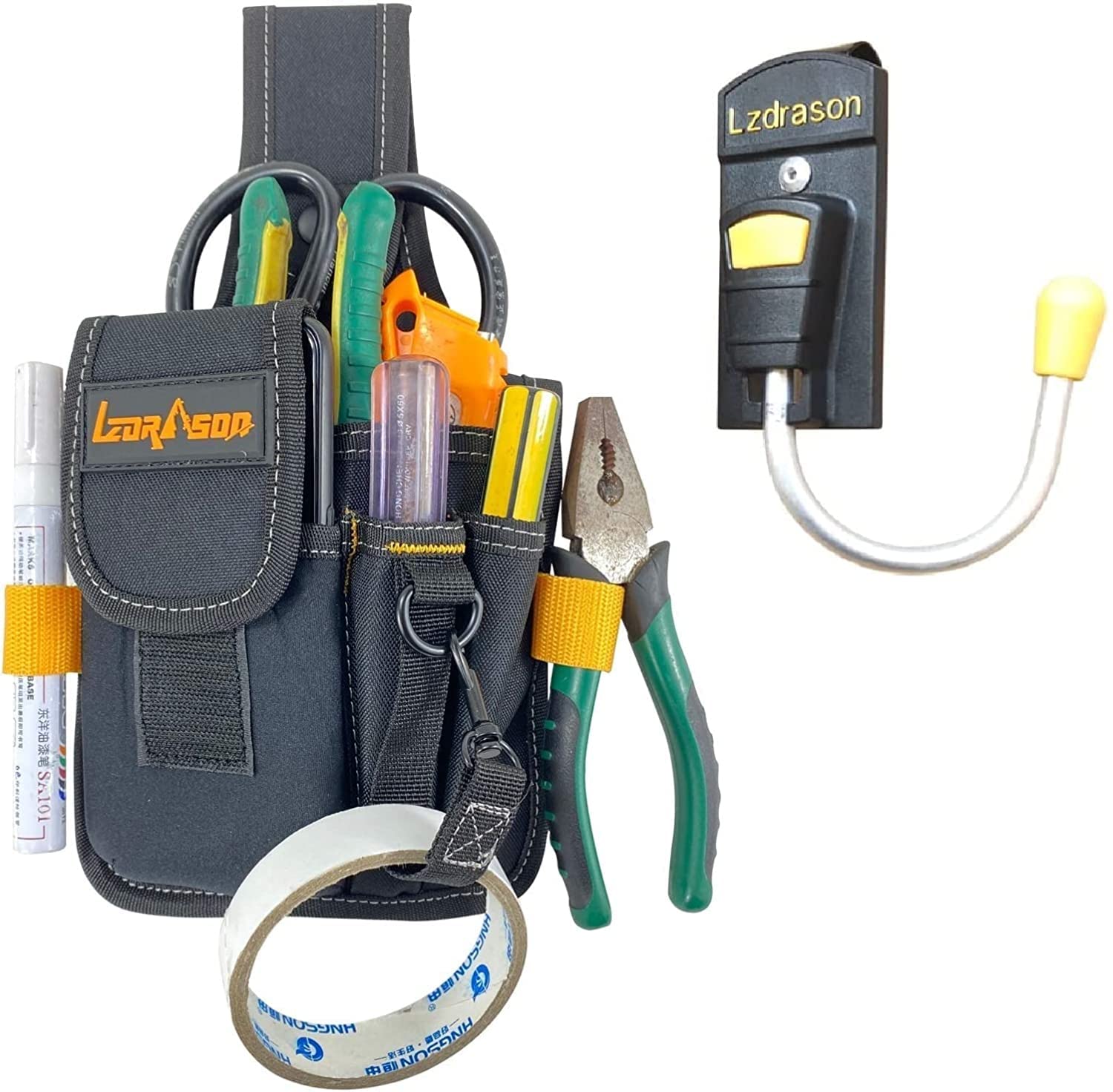 Professional Small Electrician Tool Pouch - Durable Nylon Utility Belt with Multiple Pockets for Electricians, Handymen & DIY Enthusiasts - Perfect for Home Repairs, Construction Sites & Electrical Work