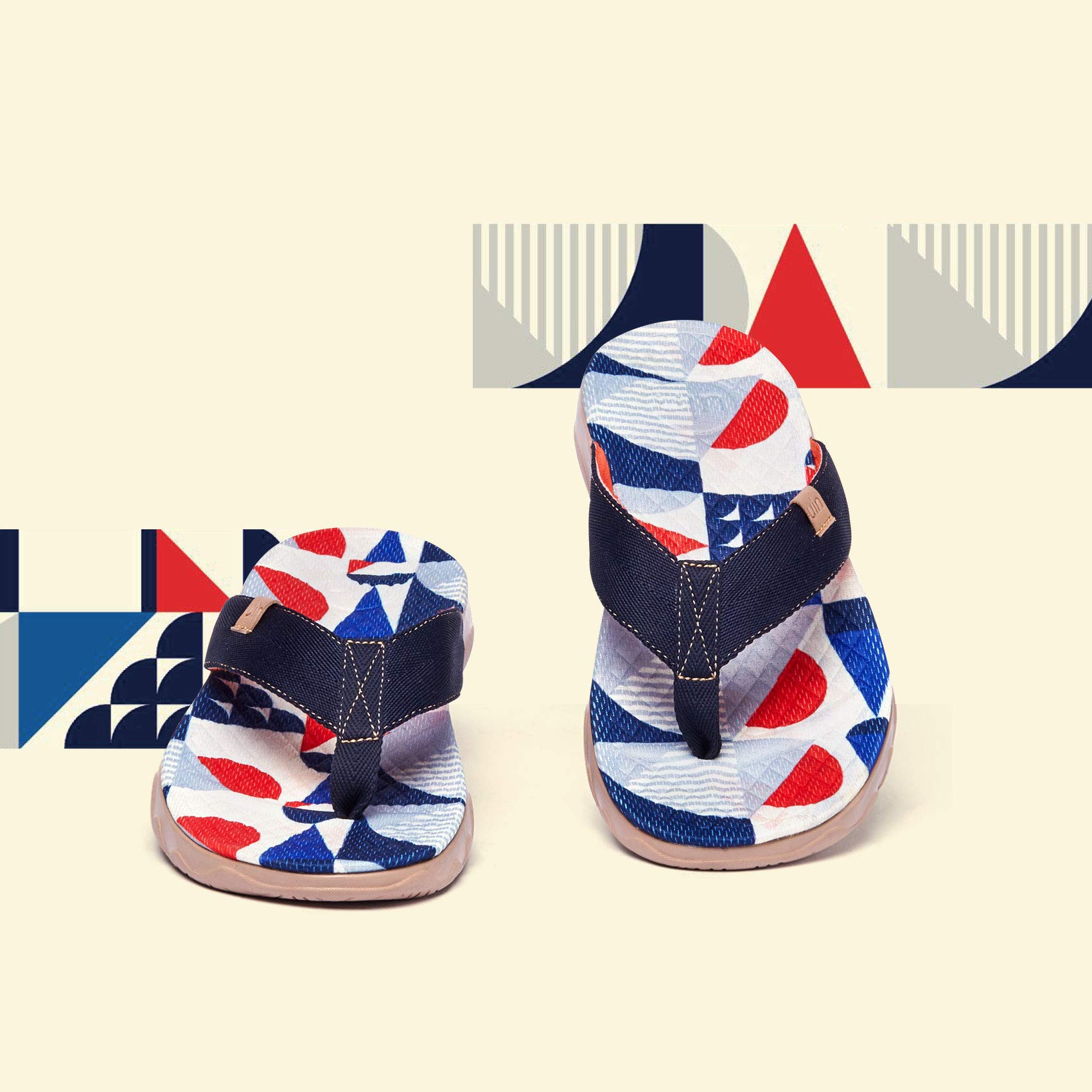 UIN Men's Flip Flops - Comfortable Beach Sandals with Artistic Painting Design, Lightweight Summer Slippers for Travel, Poolside, and Casual Wear