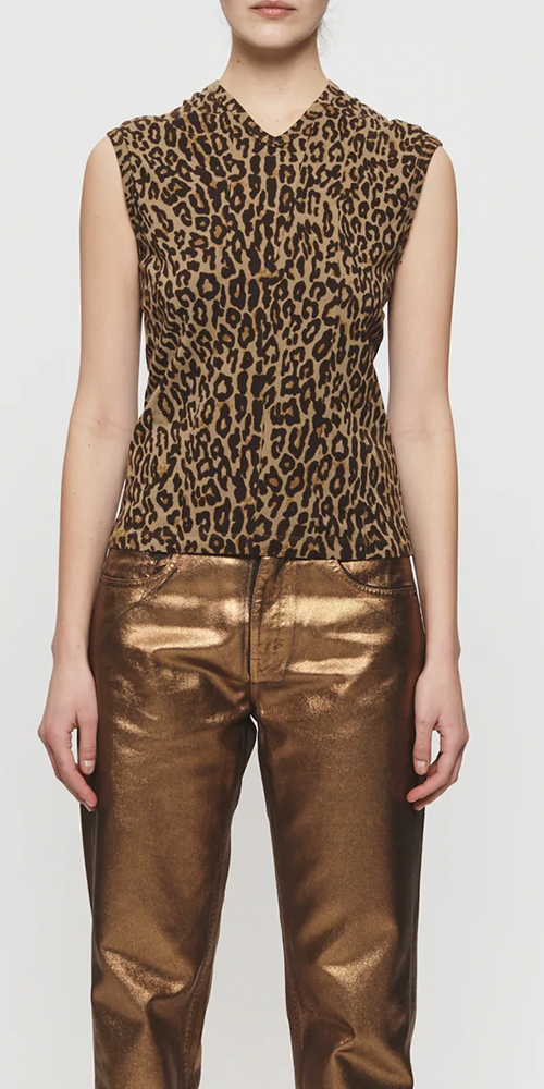 Double V Vest Leopard Print - Stylish Women's Fashion Top for Casual Wear, Night Out & Street Style