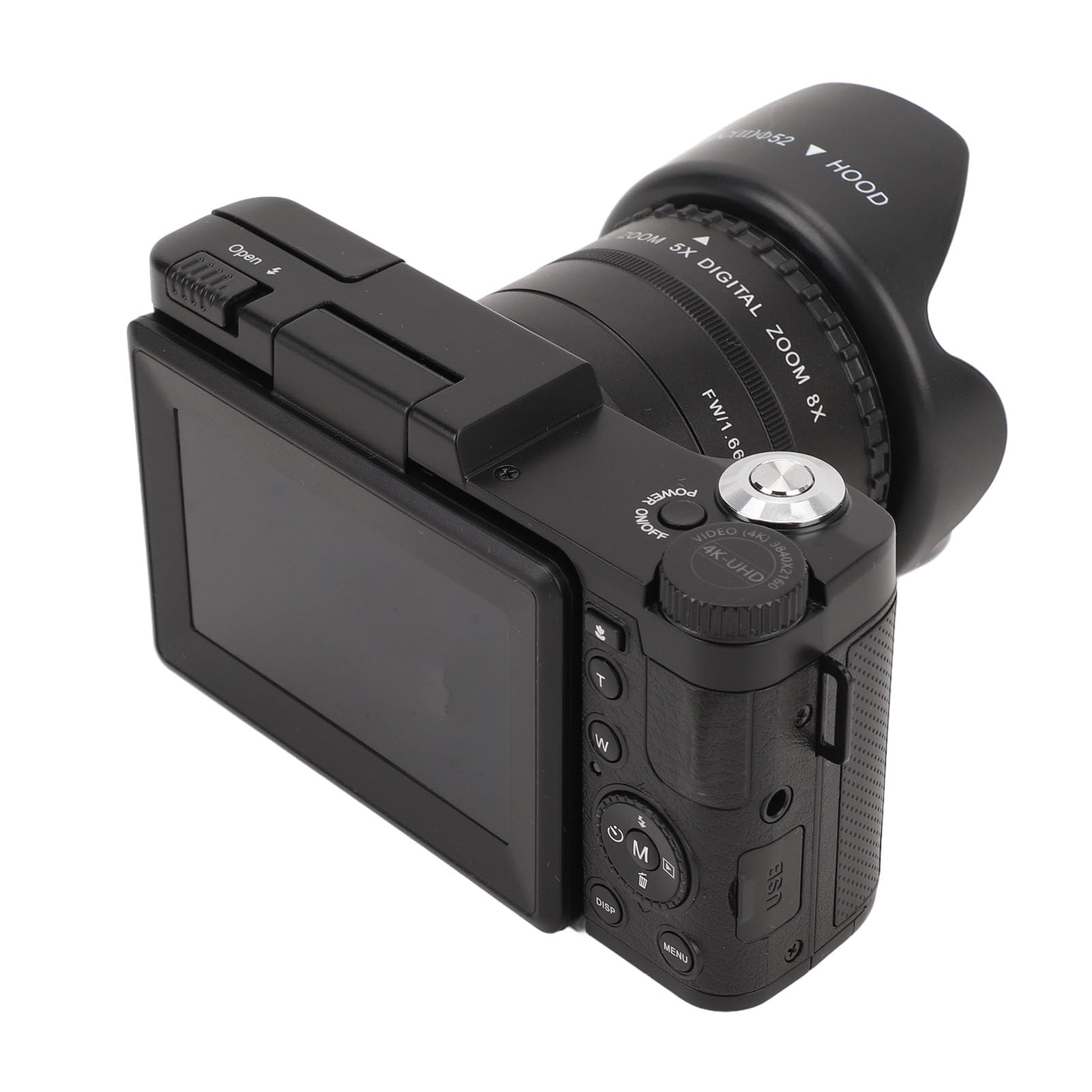 Jectse 4K Digital Camera 48MP UHD Vlogging Camera with Autofocus, 3.0'' 180° Flip Screen, 5X Optical Zoom & 8X Digital Zoom - Perfect for YouTube Vlogging, Travel Photography, and Selfie Shooting
