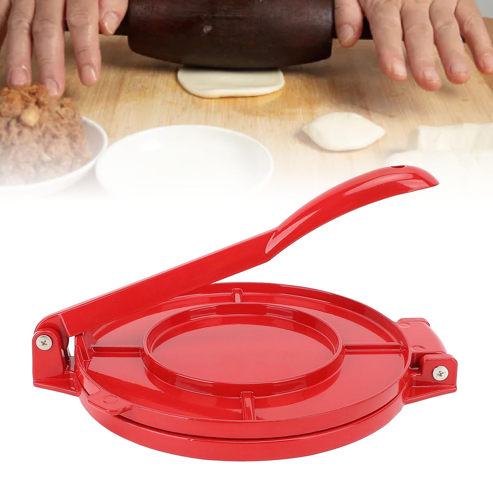 8 Inch Aluminum Alloy Tortilla Press - Manual Dough Press Machine for Flour Tortillas, Pizza Dough & Pie Crusts - Perfect for Mexican Cuisine, Home Cooking & Restaurant Use