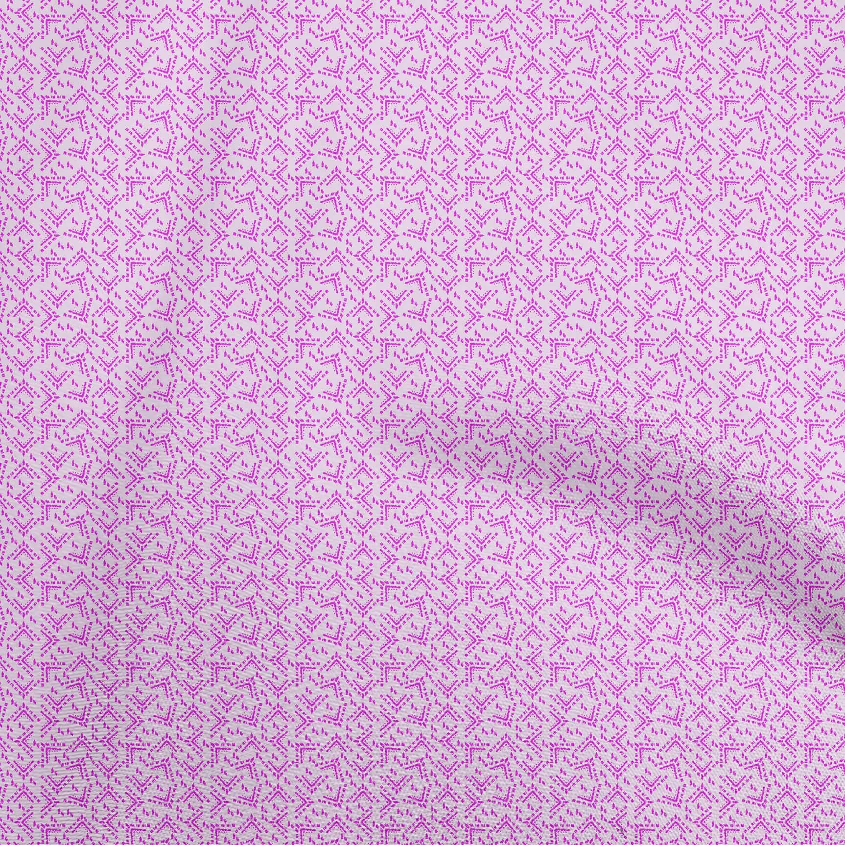 oneOone Polyester Spandex Fuschia Pink Tribal Print Fabric by The Yard - 56 Inch Wide Stretchy Material for Dresses, Skirts & DIY Fashion Projects
