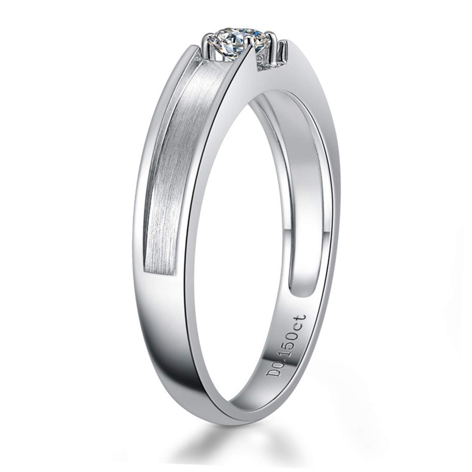 18K White Gold Engagement Ring for Women & Men - Custom Solitaire Diamond Couple Rings - Perfect for Anniversaries, Proposals & Special Occasions
