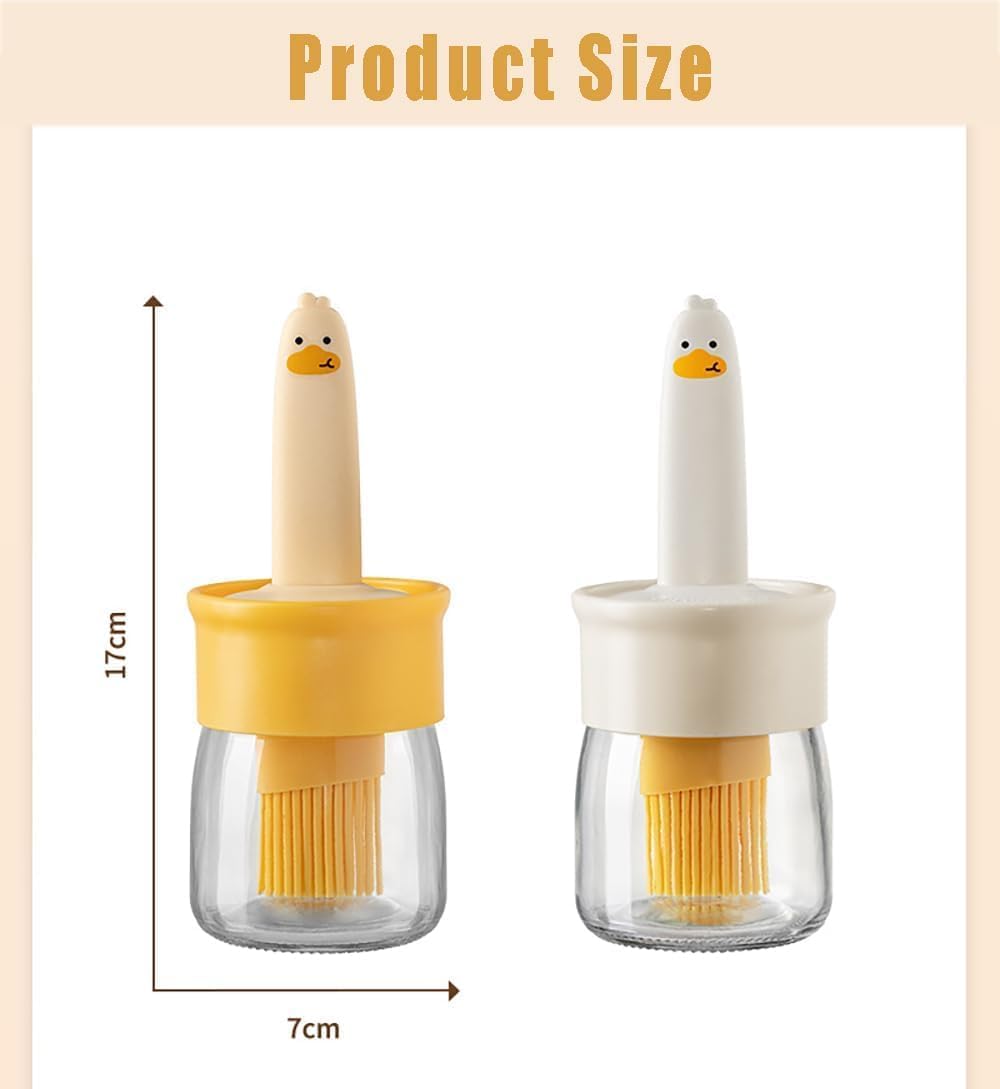 Premium Glass Olive Oil Dispenser for Kitchen - 2 in 1 Oil Bottle with Silicone Basting Brush - Perfect for Cooking, Vinegar, Sauces, BBQ, Grilling, Frying, Baking & Air Fryer - Ideal for Home Chefs & Gourmet Cooking