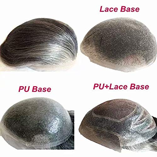 Premium 10x8 Grey Human Hair Toupee for Men - European Virgin Hair Replacement System with FPM Base - Natural Looking Hair Prosthesis for Thinning Hair & Baldness - Ideal for Daily Wear, Special Occasions & Professional Settings