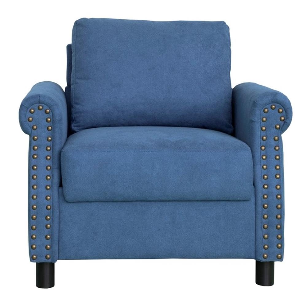 Premium Microfiber Storage Ottoman with Removable Top - Blue Velvet Living Room Chair with Hidden Storage | Perfect for Small Spaces, Home Organization & Extra Seating