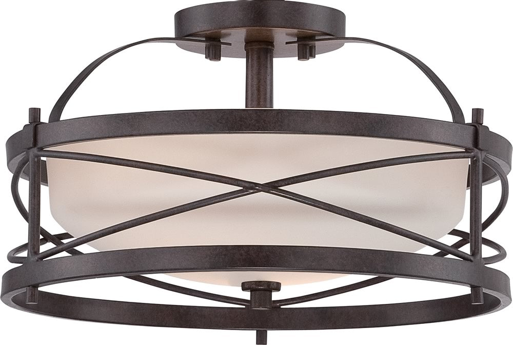 14W Ginger 2-Light Flush Mount Ceiling Light Fixture in Antique Bronze - Perfect for Kitchen, Bedroom, and Hallway Lighting