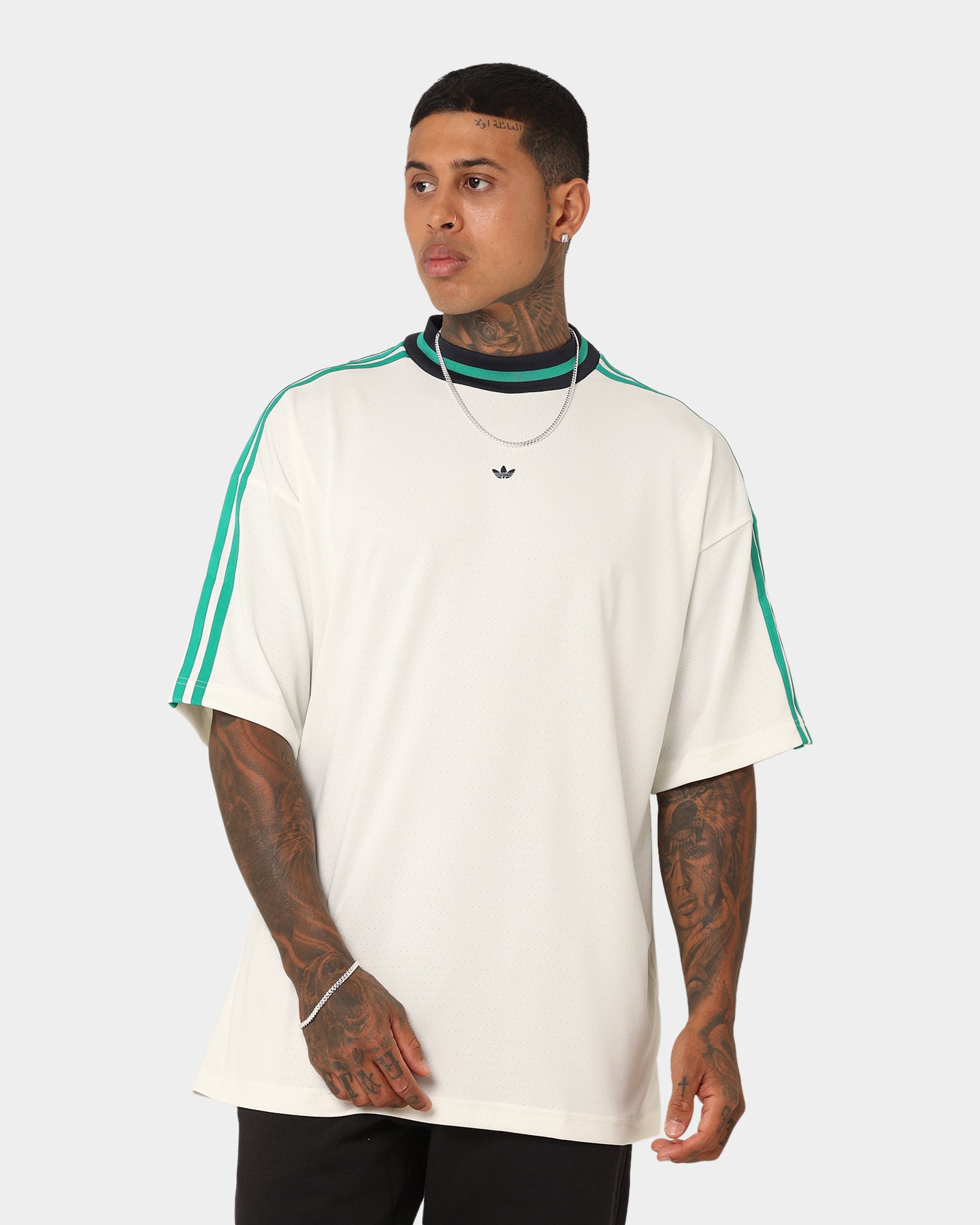 Adidas Premium High-Quality T-Shirt for Men - Off White & Court Green - Casual Wear, Gym, and Street Style Fashion