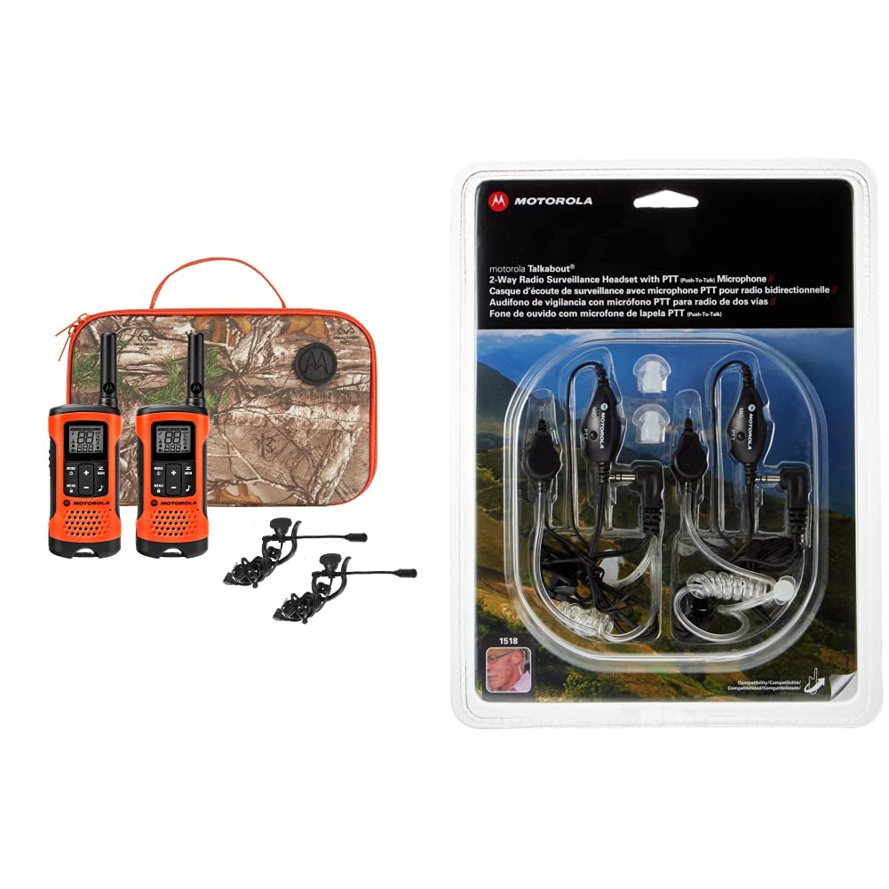 Motorola Talkabout Radio & Surveillance Headset - Orange/Black for Outdoor Adventures