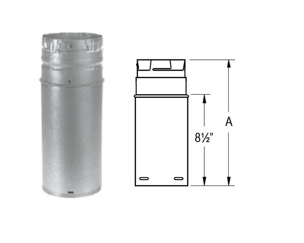 Duravent 4 x 12 Adjustable Straight Chimney Pipe - Galvanized Steel (4PVP 12A) for Wood Stove, Fireplace & Heating Systems - Durable & Corrosion-Resistant
