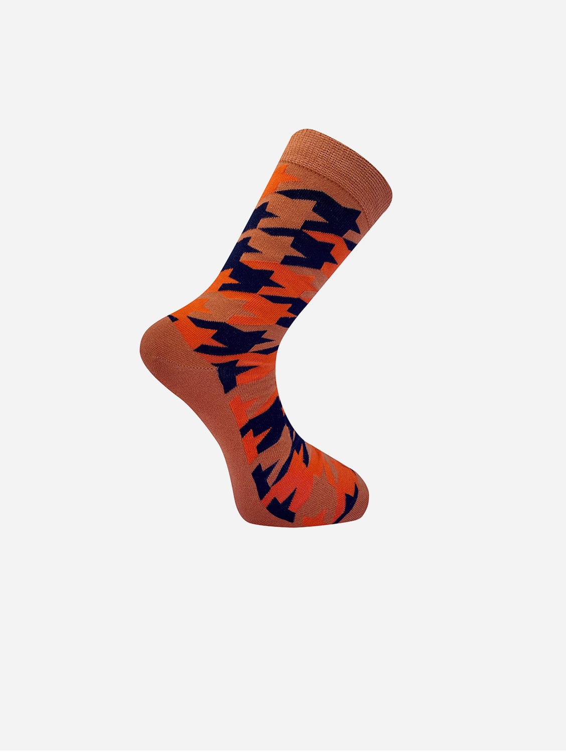 Houndstooth Pattern Unisex Organic Cotton Socks - Comfortable & Breathable for Men & Women - Perfect for Casual Wear, Office & Outdoor Activities (Orange)