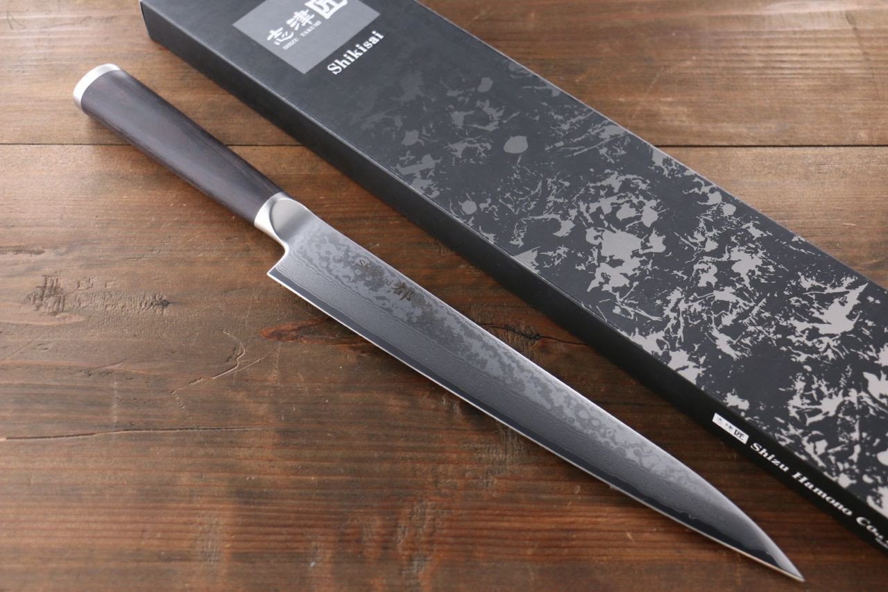 Premium Miyako AUS8 33-Layer Damascus Yanagiba Sushi Knife 240mm - Japanese High-Carbon Steel Blade for Professional Chefs & Sushi Masters - Perfect for Slicing Raw Fish & Preparing Sashimi