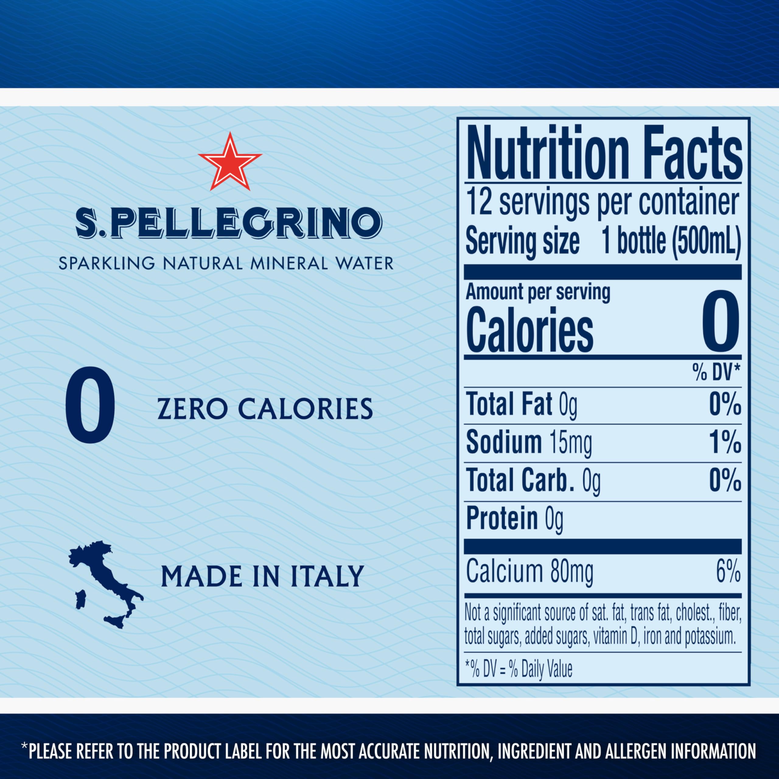 S.Pellegrino Sparkling Natural Mineral Water - 16.9 Fl Oz (12 Pack) Plastic Bottles | Premium Italian Carbonated Water for Parties, Restaurants & Home Refreshment