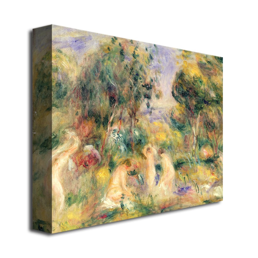 Trademark ART Pierre Renoir The Bathers Canvas Wall Art Print - 18x24 Inches Impressionist Painting for Living Room, Bedroom & Office Decor
