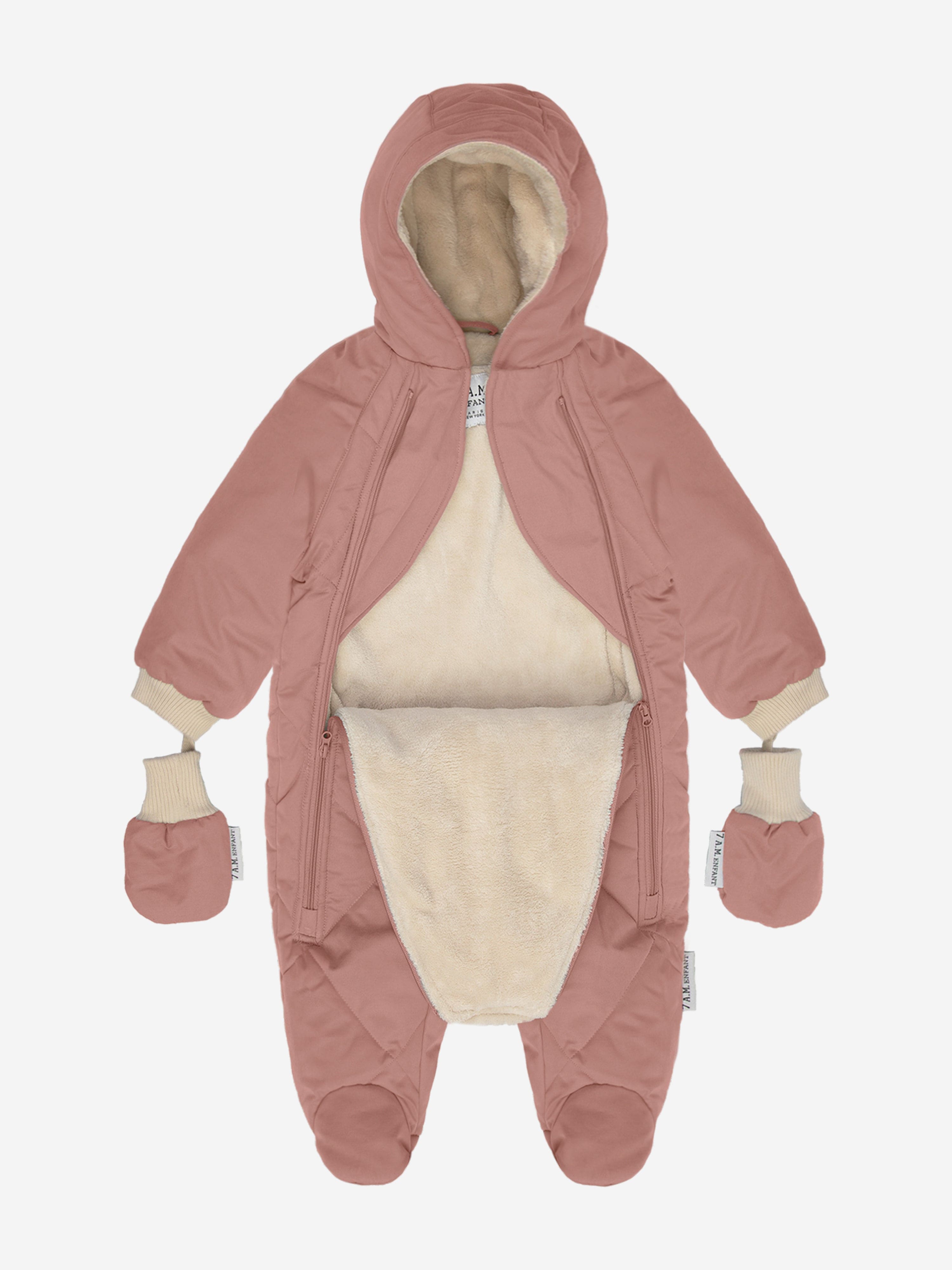7AM Enfant Benji Pink Baby Girls Winter Snowsuit - Warm & Waterproof Outerwear for Toddlers - Perfect for Snow Play, Sledding & Cold Weather Adventures