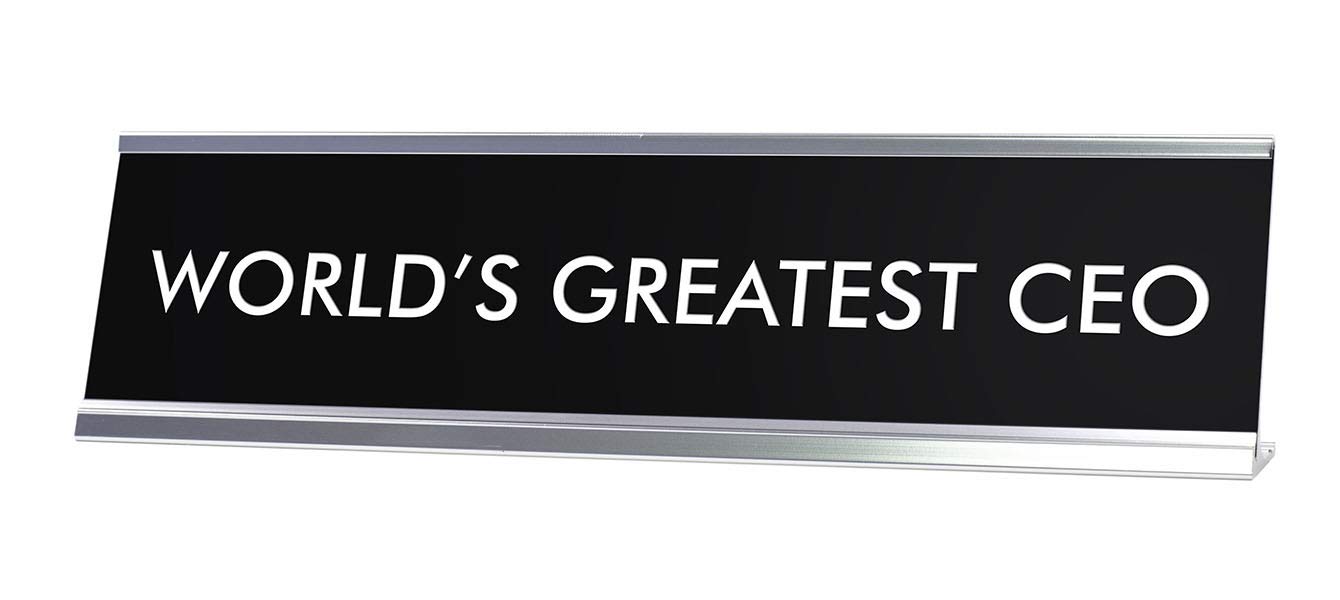 World's Greatest CEO Novelty Desk Sign - Funny Office Decor for Bosses & Leaders - Perfect for Desks, Gifts & Corporate Events