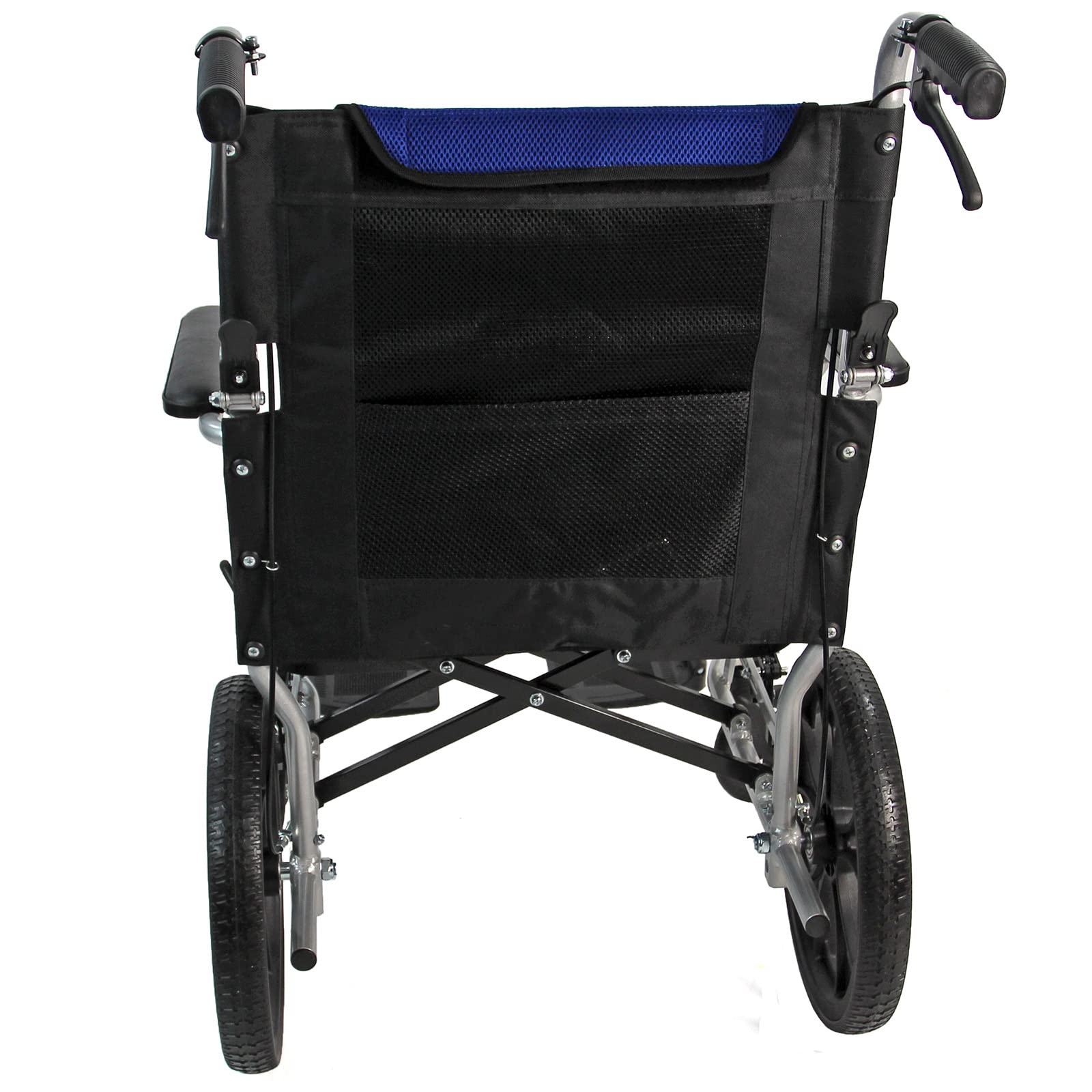 Lightweight Aluminum Folding Wheelchair with Hand Brake & Cushion - Compact Portable Mobility Aid for Seniors, Travel, and Indoor/Outdoor Use