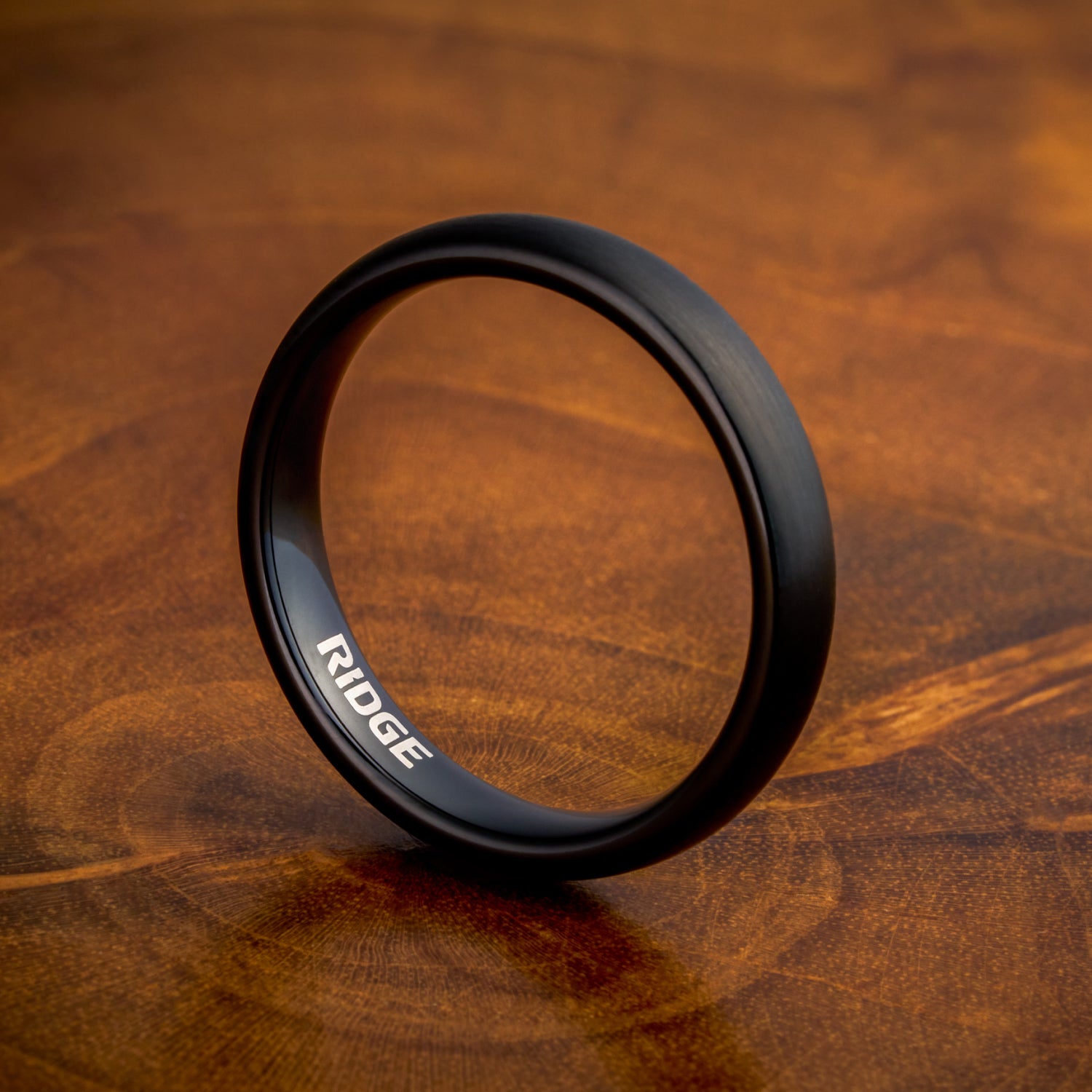 Ridge 4mm Rounded Ring Set - Royal Black Titanium Wedding Band for Men & Women | Perfect for Anniversary, Engagement & Everyday Wear