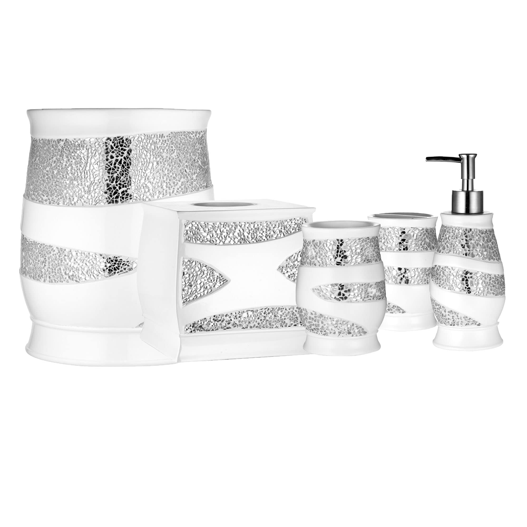 Luxury 13-Piece Full Bath Accessories Set - Includes Shower Curtain, Bath Towels, Bath Mat & More - Soft White Cotton Bathroom Decor for Modern Homes | Perfect for Master Bathrooms, Guest Baths & Spa-Style Retreats