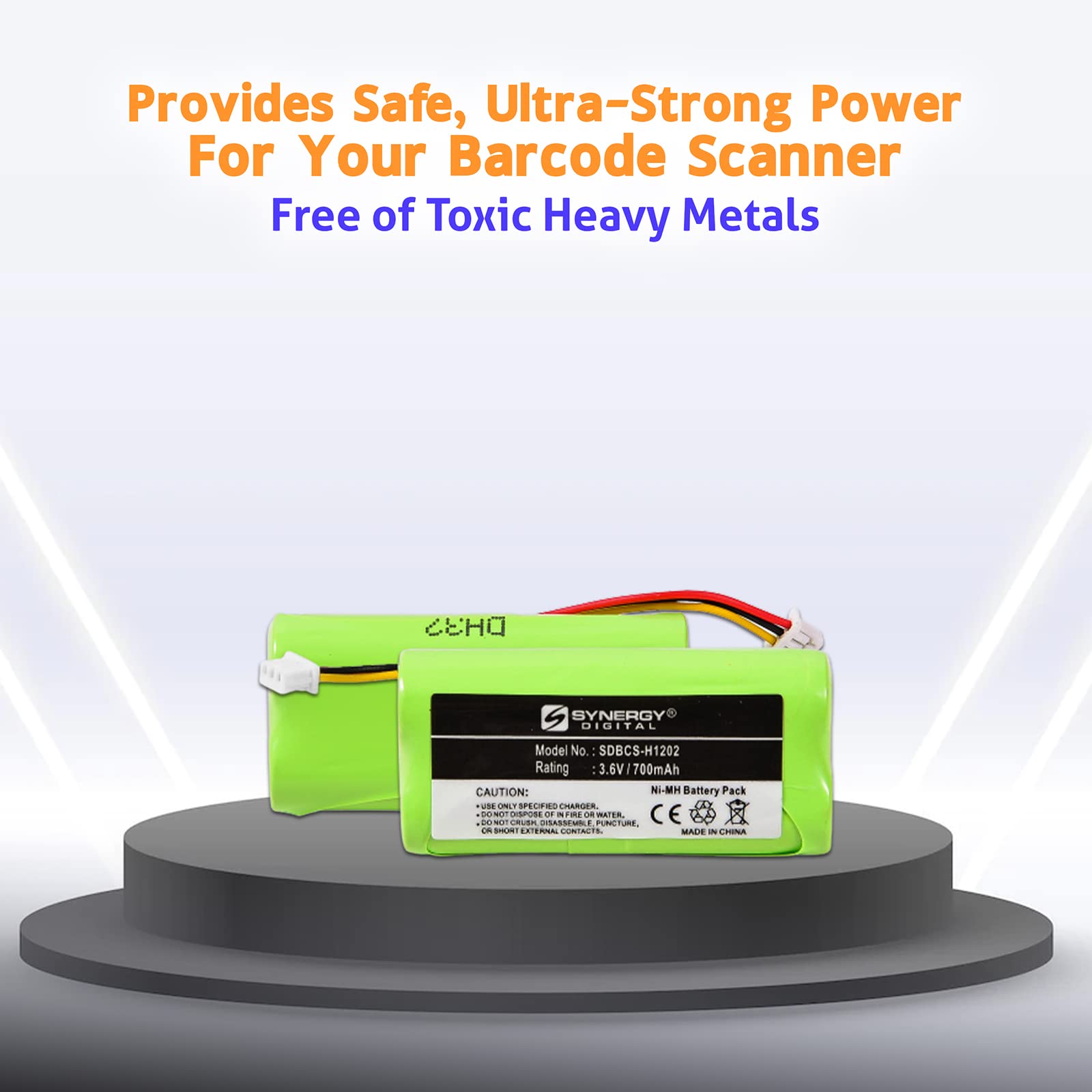 Synergy Digital Symbol LS4278 Barcode Scanner Battery Combo Pack - 2 x SDBCS-H1202 Rechargeable Batteries for Retail, Warehouse & Inventory Management - Perfect for Long Shifts & High-Volume Scanning