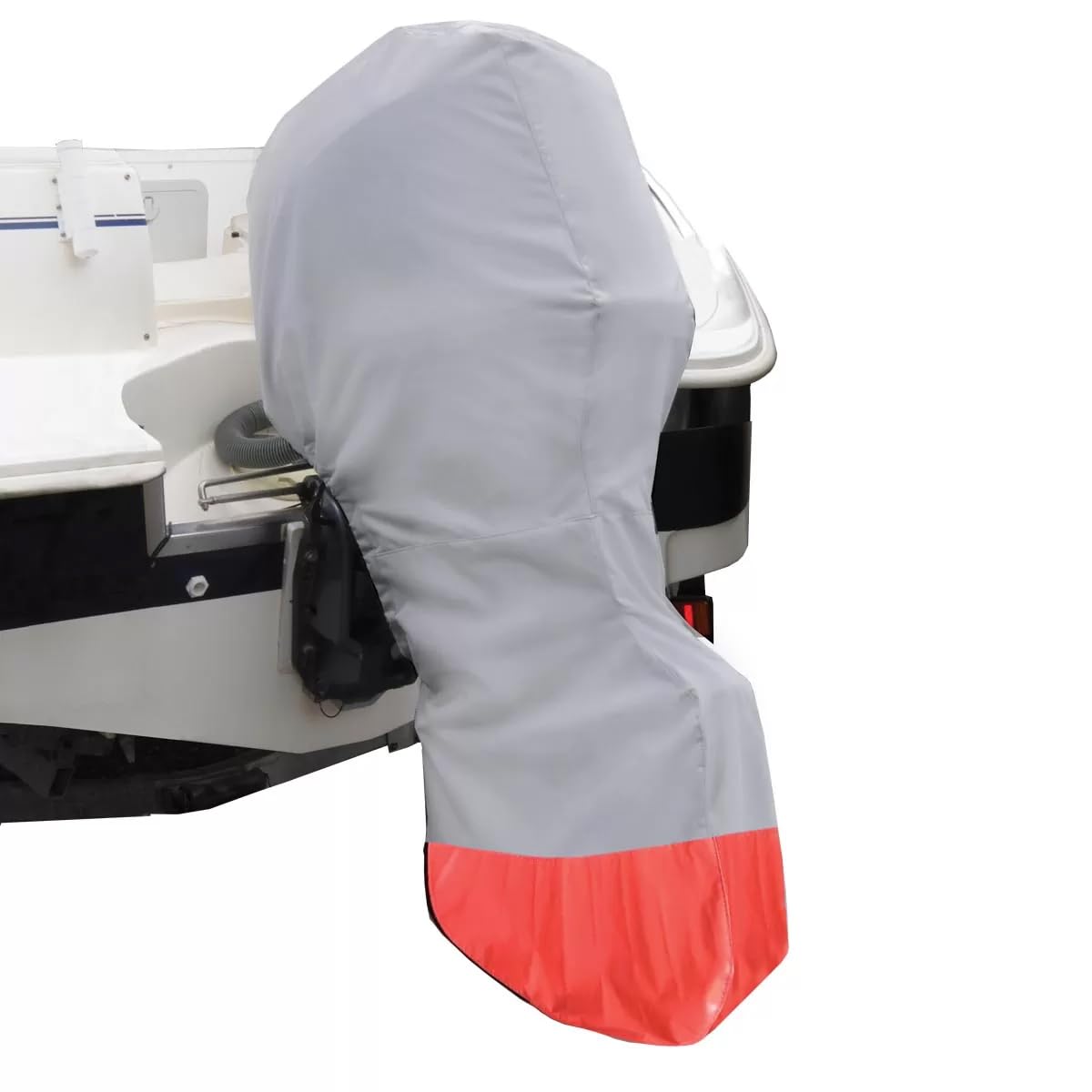 Oceansouth Full Outboard Motor Engine Cover - Waterproof & UV Resistant (Gray, Fits 50HP to 150HP) - Perfect for Boat Storage, Winter Protection & Marine Use