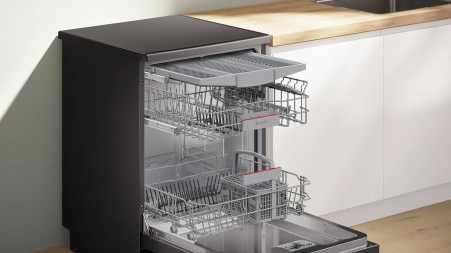 Bosch Series 4 60cm Freestanding Dishwasher SMS4HVB01A - Energy Efficient Stainless Steel Appliance for Modern Kitchens | Perfect for Small Families & Open-Plan Homes