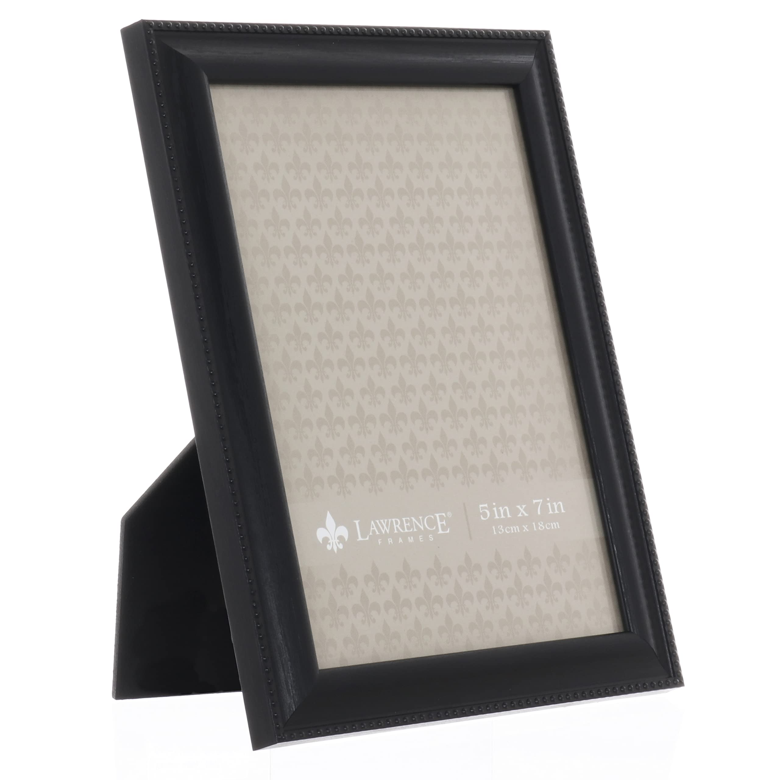 Lawrence Frames Classic Bead Picture Frame 5x7 Inch - Elegant Black Wooden Photo Frame for Wall or Tabletop Display - Perfect for Family Photos, Wedding Pictures, and Home Decor