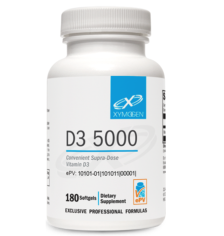 Xym D3 5000 IU Vitamin D3 Supplement - 60 Softgels for Immune Support & Bone Health - Supports Calcium Absorption & Mood Regulation - Ideal for Home, Office & Travel Use