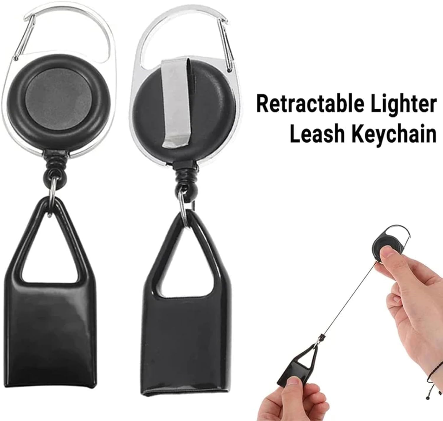 2Pcs Retractable Lighter Belt - Anti-Lost Clip for Hiking & Outdoor Activities