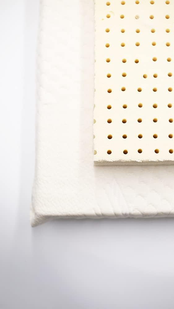 Organic Latex Mattress Topper with 100% Cotton Cover - 3 Inch Queen Size Firm Support - Made in USA | Perfect for Back Pain Relief & Pressure Point Relief - Ideal for Side Sleepers & Hot Sleepers