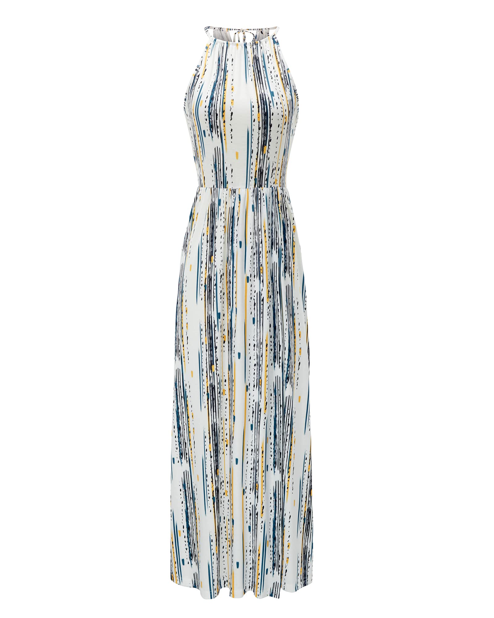 KILIG Women's Summer Maxi Dress 2025 - Casual Sleeveless Floral Sundress with Side Slit, Flowy Long Beach Dress for Vacation, Pool Party & Outdoor Date Night