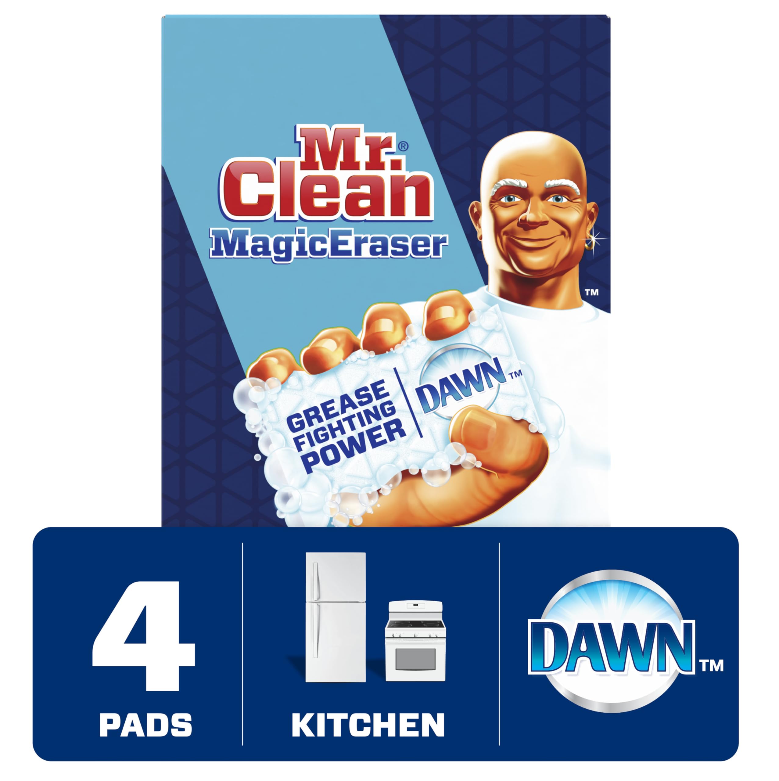 Mr. Clean Magic Eraser 51107 - Extra Durable Cleaning Sponge for Stains, Scuffs & Walls - Perfect for Kitchen, Bathroom & Household Surfaces