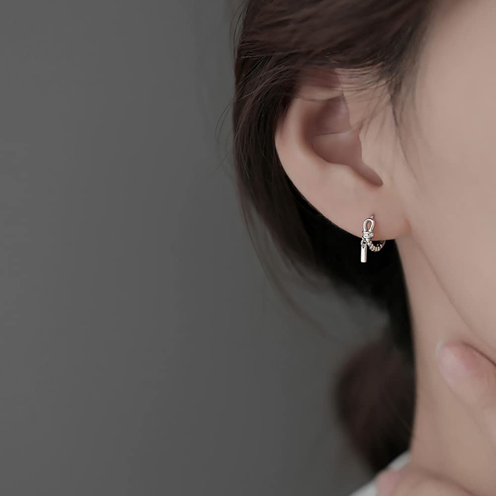 Refeer Solid 925 Sterling Silver Minimalist Hoop Earrings for Women & Teens - CZ Studded Cartilage & Helix Huggie Earrings - Perfect for Everyday Wear, Gifts & Special Occasions