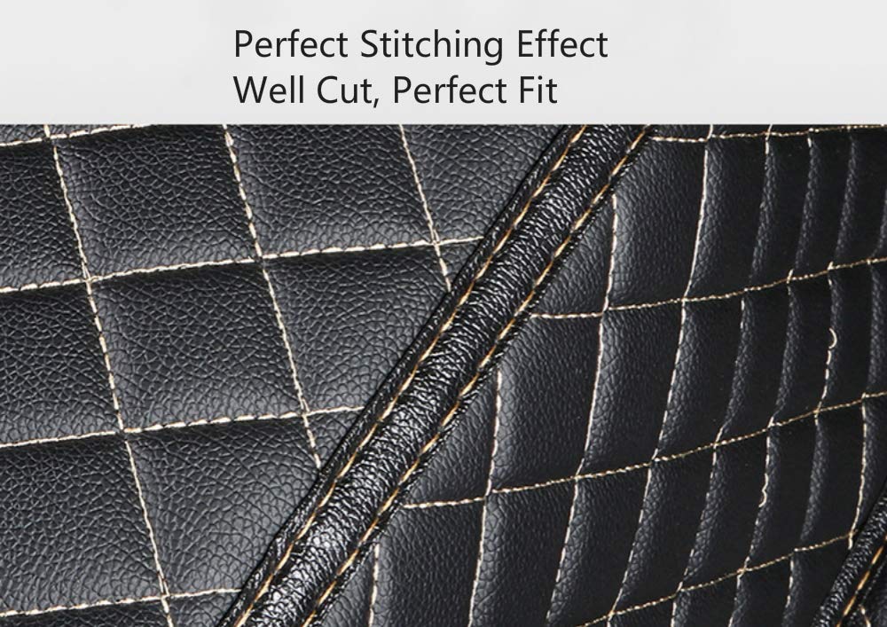 Custom All-Weather Car Floor Mats for Dodge Challenger 2015-2019 - 16cm Aisle - Front & Rear Leather Carpet Liners - Perfect for Daily Commuting & Road Trips