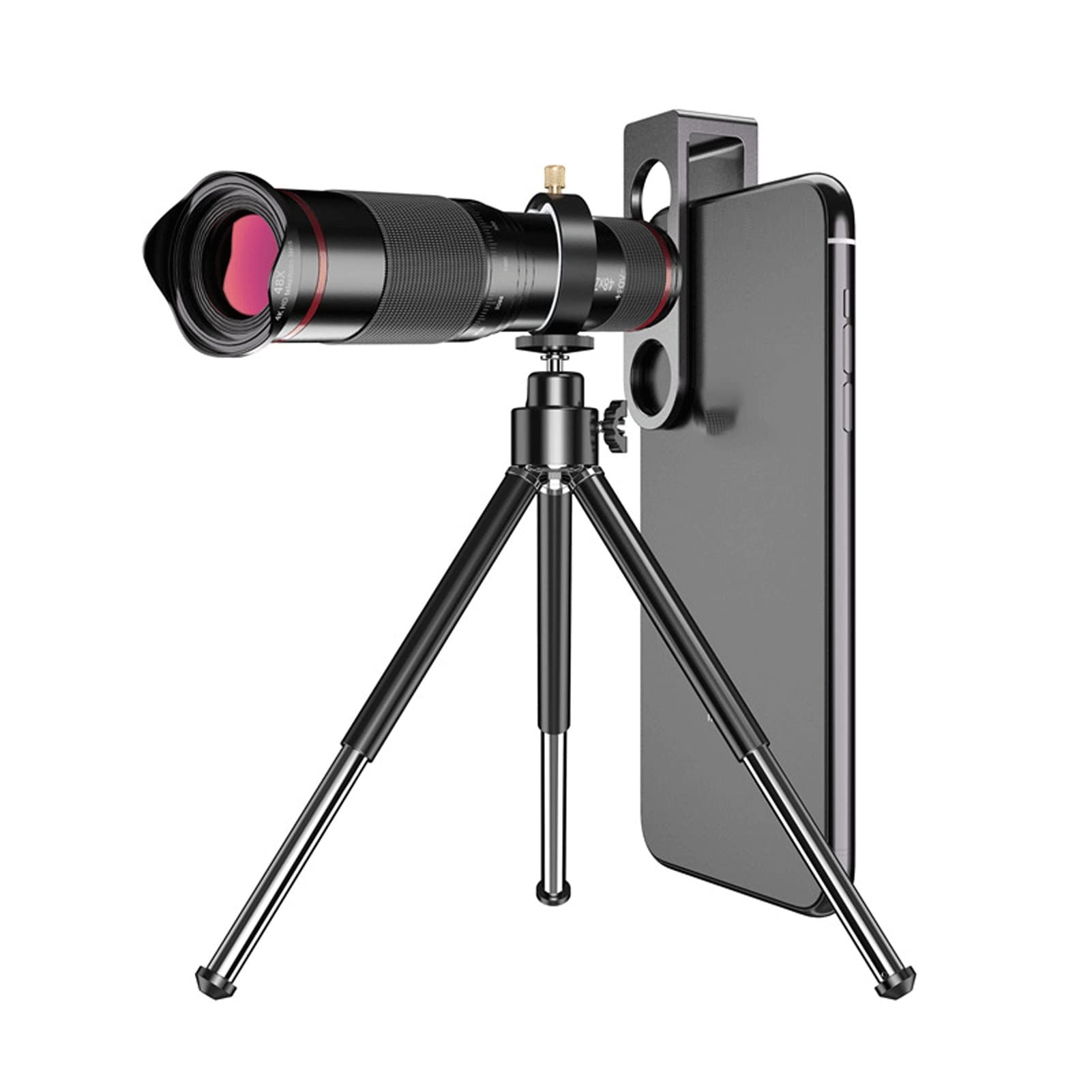 Godefa 48X Optical Telescope Telephoto Lens Kit for iPhone & Android - Clip-On Phone Camera Lens with Selfie Tripod - Perfect for Travel, Wildlife Photography & Long-Distance Shooting