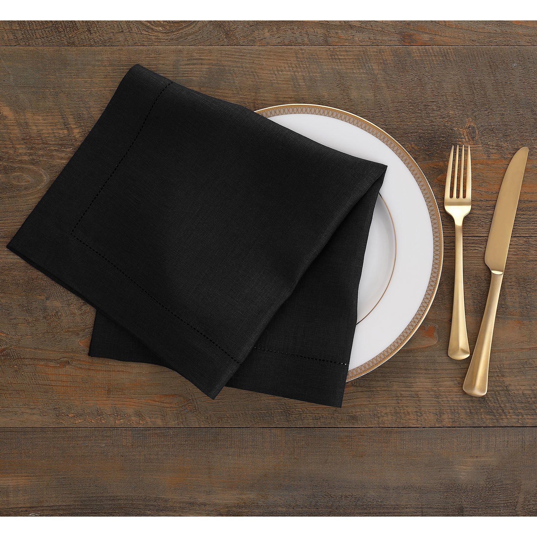 Premium Classic Hemstitch Linen Napkins - Elegant Dinner Table Decor for Weddings, Parties & Fine Dining