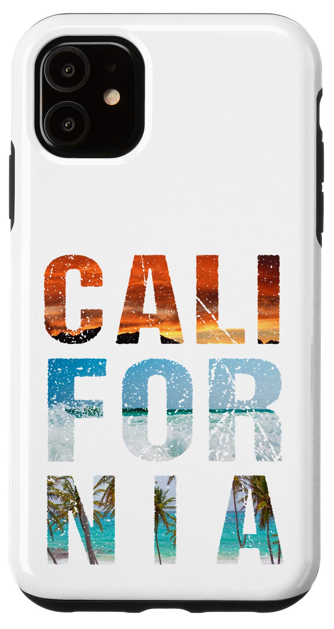 iPhone 11 Case - Vintage California Beach Design with Pride Colors - Perfect for Vacation, Travel & Tourist Gifts - Ideal for Summer Trips, Beach Outings & Pride Celebrations