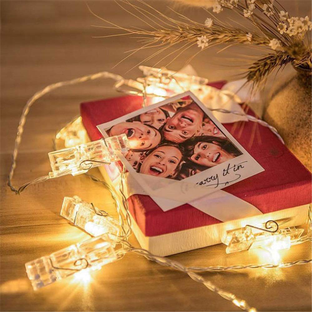 Dopheuor LED Fairy Clip String Lights - Battery Operated Photo Hanging Lights for Christmas, Wedding, Birthday, Halloween Decor - Perfect for Bedroom, Patio, Party & Festival Decorations (Batteries Not Included)
