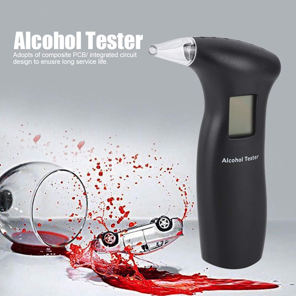 Professional Breathalyzer with Backlit LCD Display - Portable Alcohol Tester with 3 Replaceable Mouthpieces for Personal & Workplace Safety - Accurate BAC Detection for Bars, Parties, and Roadside Testing