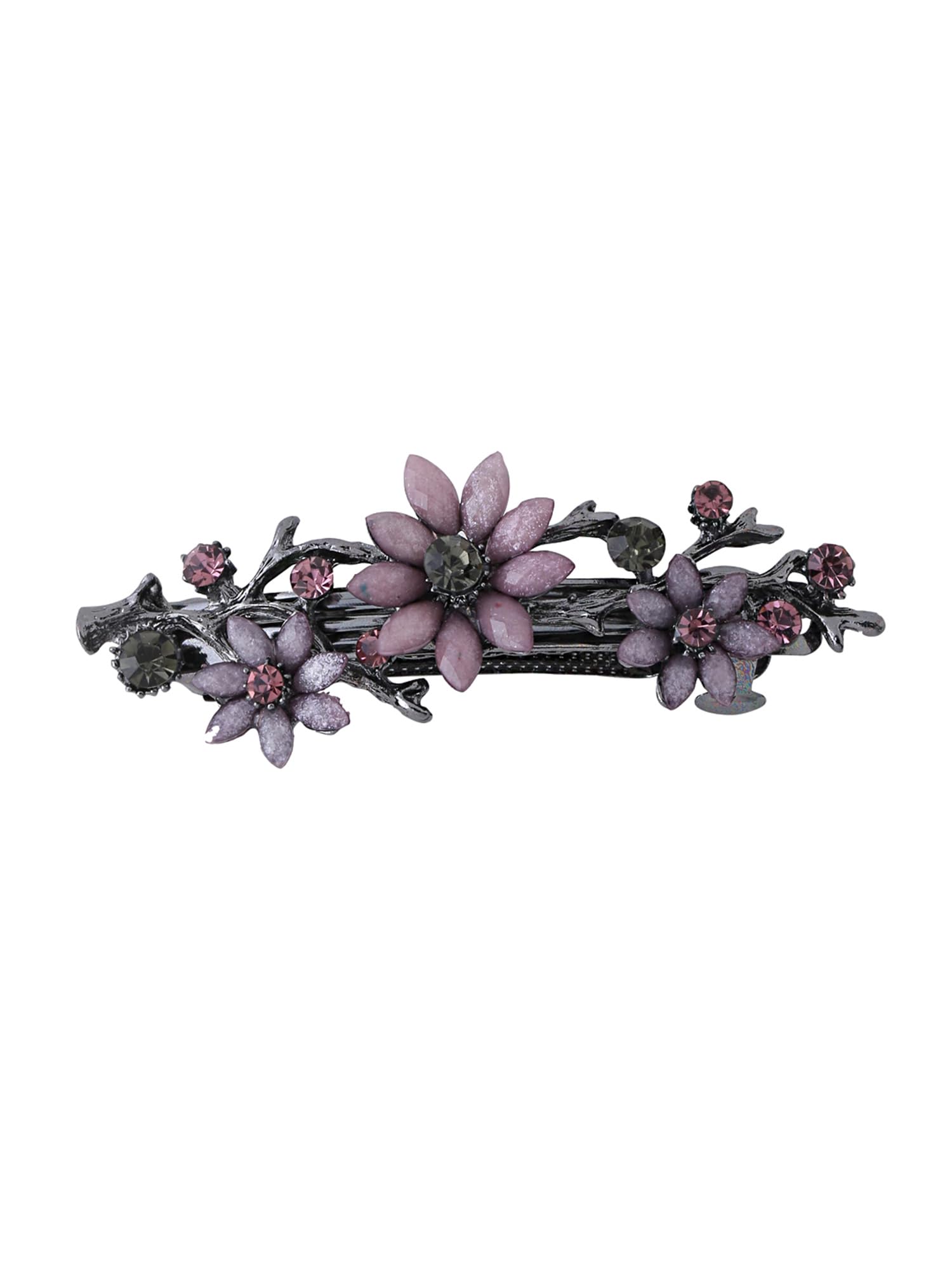 Yellow Crystal Floral Hair Clips for Women & Girls - Elegant French Barrette Hair Accessories for Parties, Weddings & Everyday Style