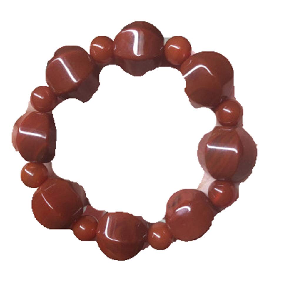 Genuine Natural Agate Bracelet - Hexagon Lantern Pearl with South Red Flame & Cherry Red Agate Beads | Safe & Stylish Jewelry for Women | Perfect for Daily Wear, Meditation & Gift Giving